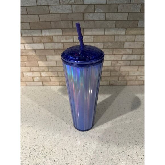 Starbucks Iridescent Dome Cap Tumbler Blue Purple 24 oz Venti 2022 Kaleidoscope - Picture 3 of 4